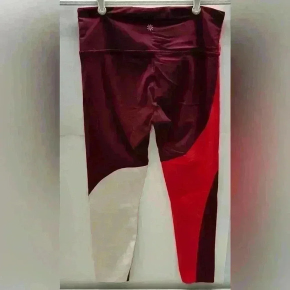 Athleta Elation 7/8 Leggings Studio Red Garnet VGC Size M - Picture 4 of 10
